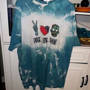 Gildan Teal and White Graphic Tee